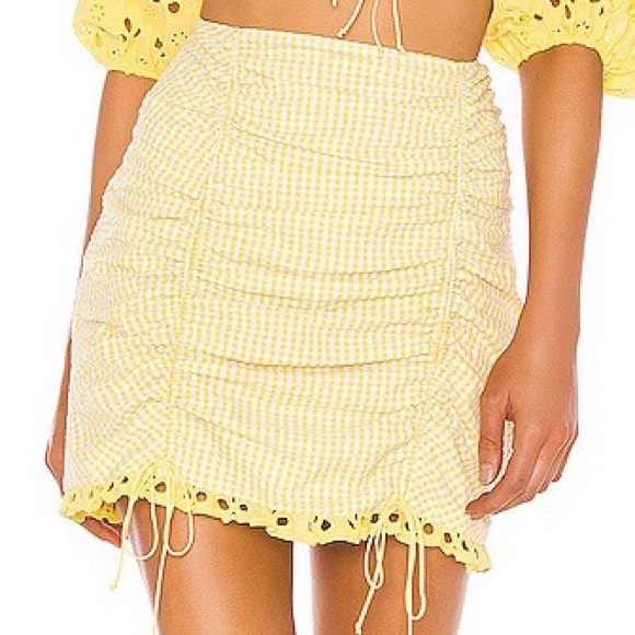 For Love and Lemons 🍋 Yellow Picnic Skirt 💗 - Picture 2 of 4